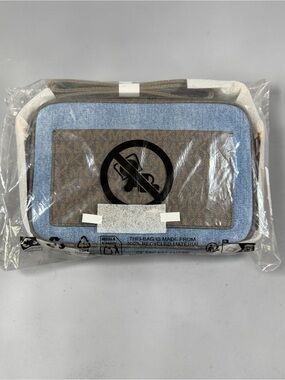 Michael Kors Denim Blue & Brown Logo Crossbody Bag NWT